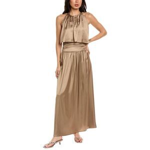 70/21 Womens  2Pc Top & Skirt Set, Brown